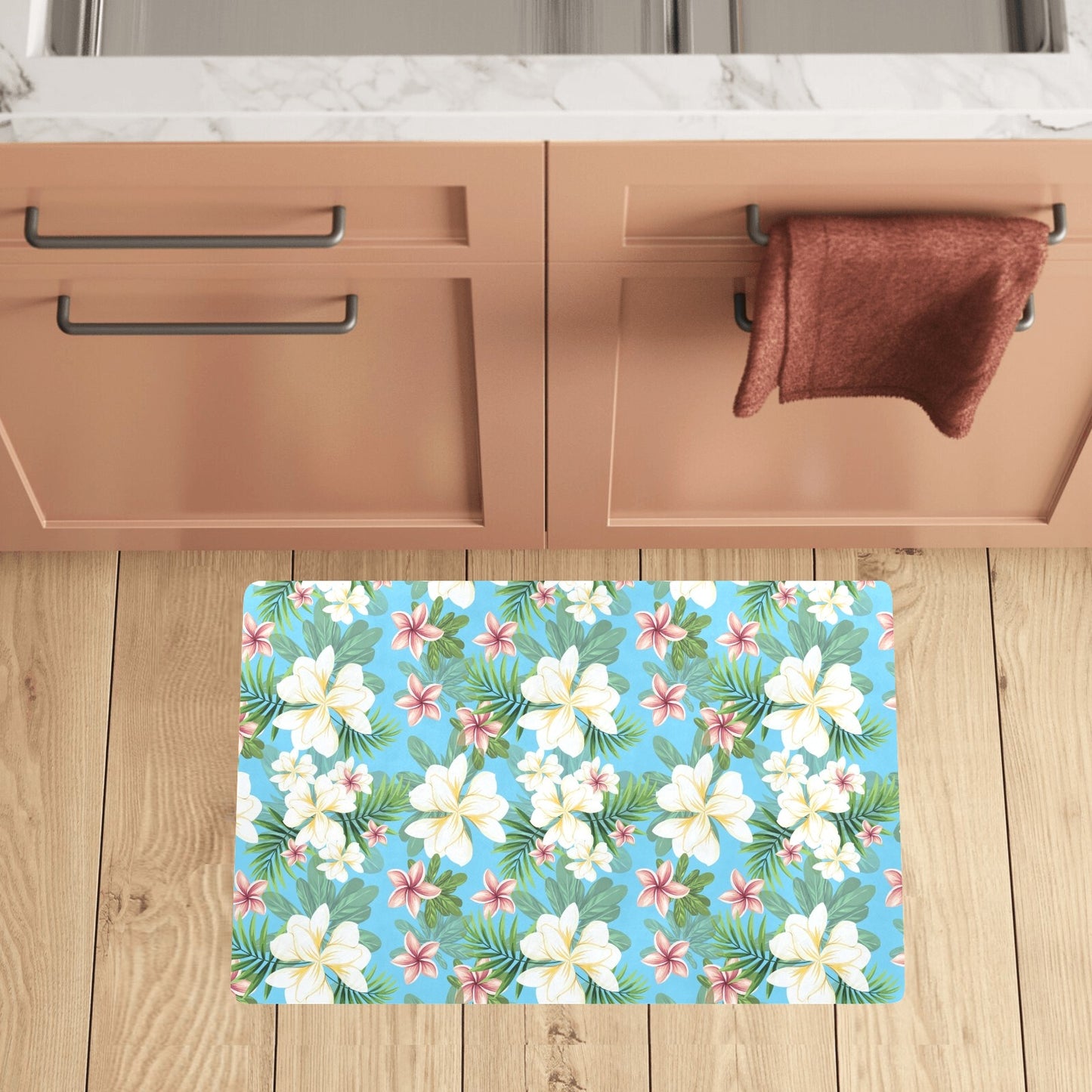 Plumeria Pattern Print Design PM028 Kitchen Mat