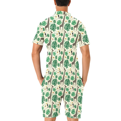 Rainforest Giraffe Pattern Print Design A02 Men's Romper