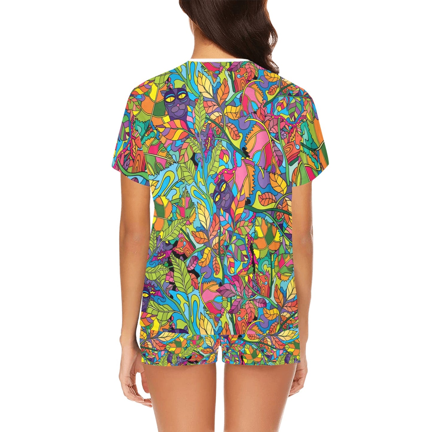 Trippy Print Design LKS301 Women's Short Pajama Set
