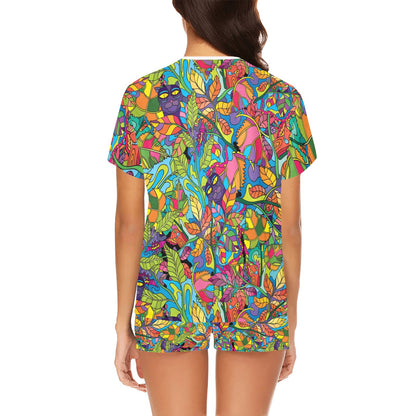 Trippy Print Design LKS301 Women's Short Pajama Set