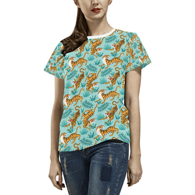 Tiger Print Design LKS304 Women's  T-shirt