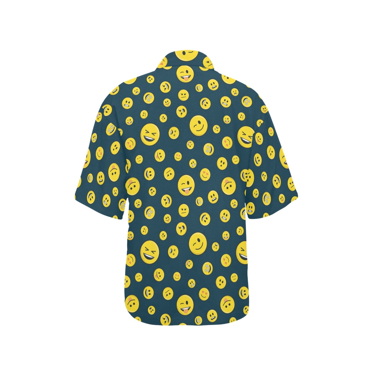 Smiley Face Emoji Print Design LKS301 Women's Hawaiian Shirt