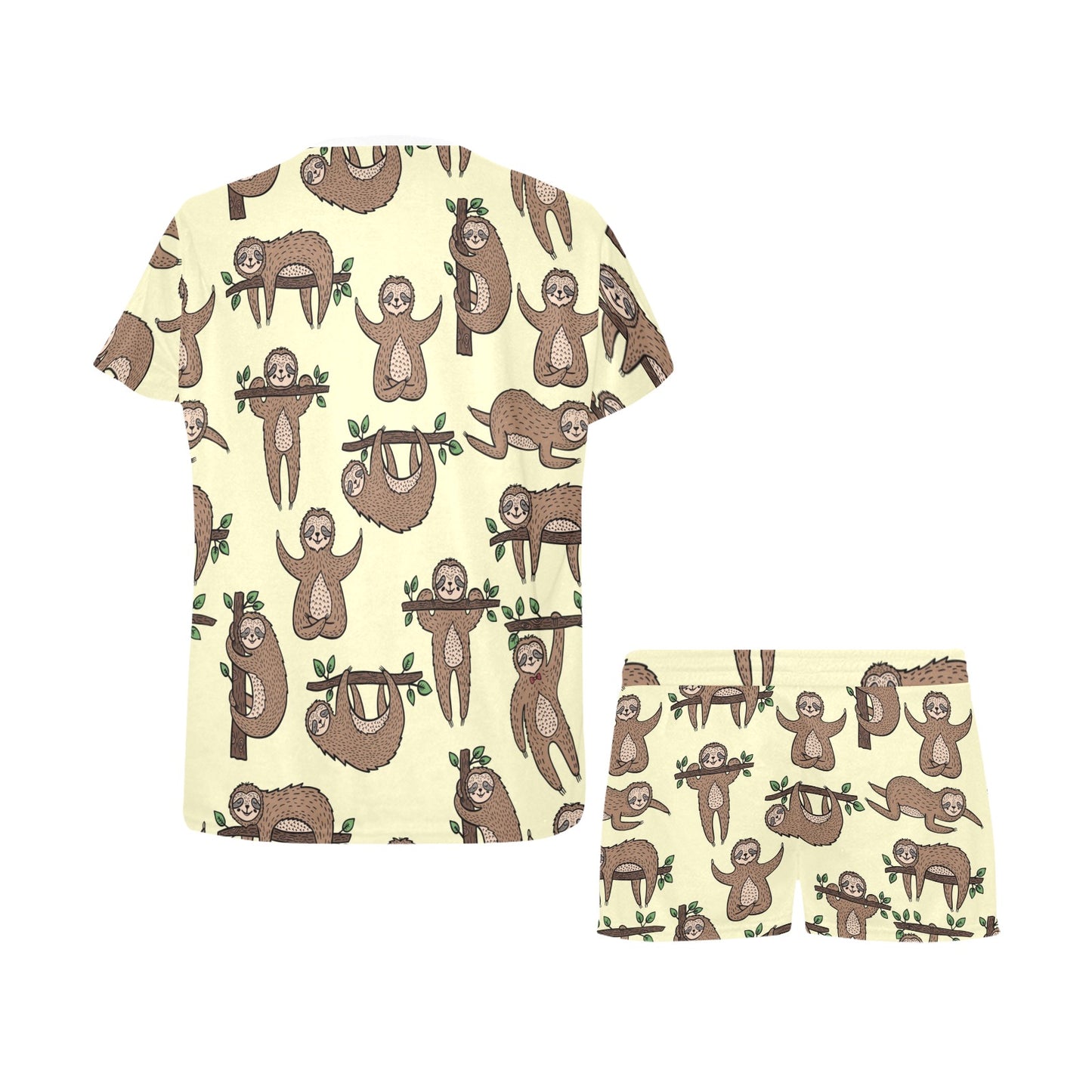 Sloth Print Design LKS3010 Women's Short Pajama Set