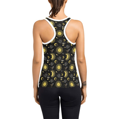 Sun Moon Print Design LKS301 Women's Racerback Tank Top