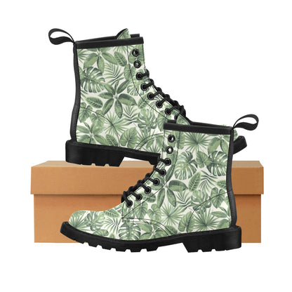 Palm Leaves Pattern Print Design PL014 Women's Boots