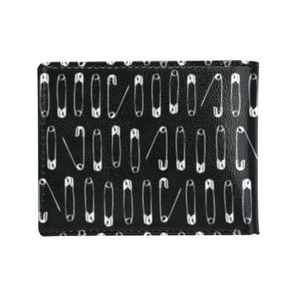 Safety Pin Print Design LKS302 Men's ID Card Wallet
