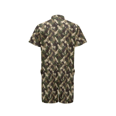 Horse Camo Themed Design Print Men's Romper