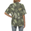 Fern Leave Green Print Pattern Women's Hawaiian Shirt