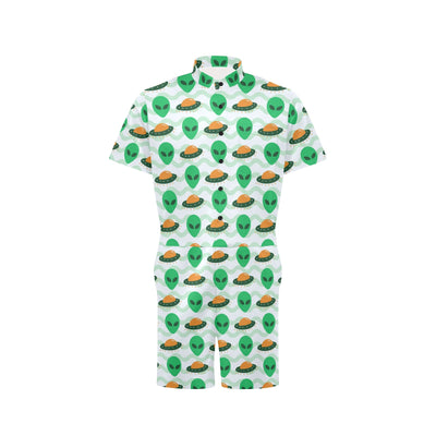 Alien UFO Pattern Print Design 04 Men's Romper