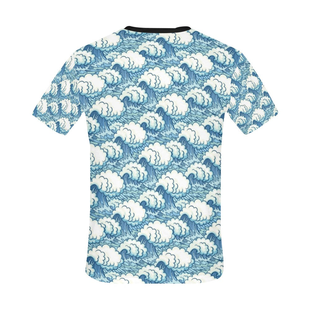 Wave Japan Style Print Design LKS304 Men's All Over Print T-shirt