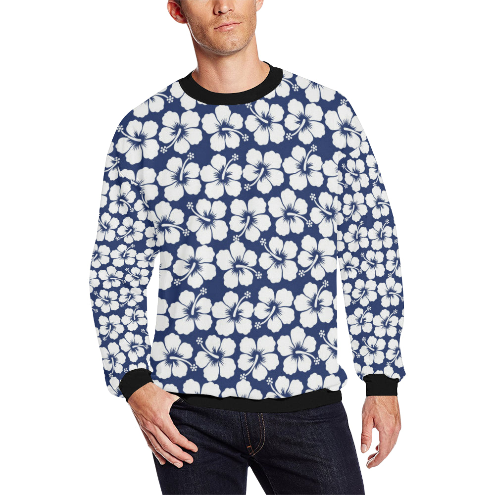Hibiscus Pattern Print Design HB013 Men Long Sleeve Sweatshirt