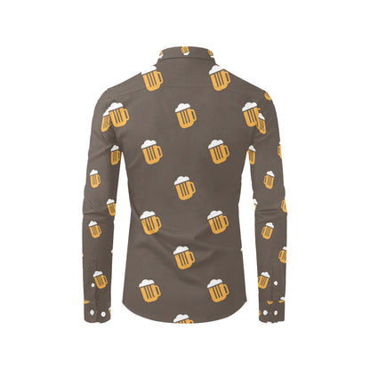 Beer Pattern Print Design 01 Men's Long Sleeve Shirt