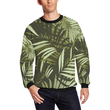 Palm Leaves Pattern Print Design PL05 Men Long Sleeve Sweatshirt