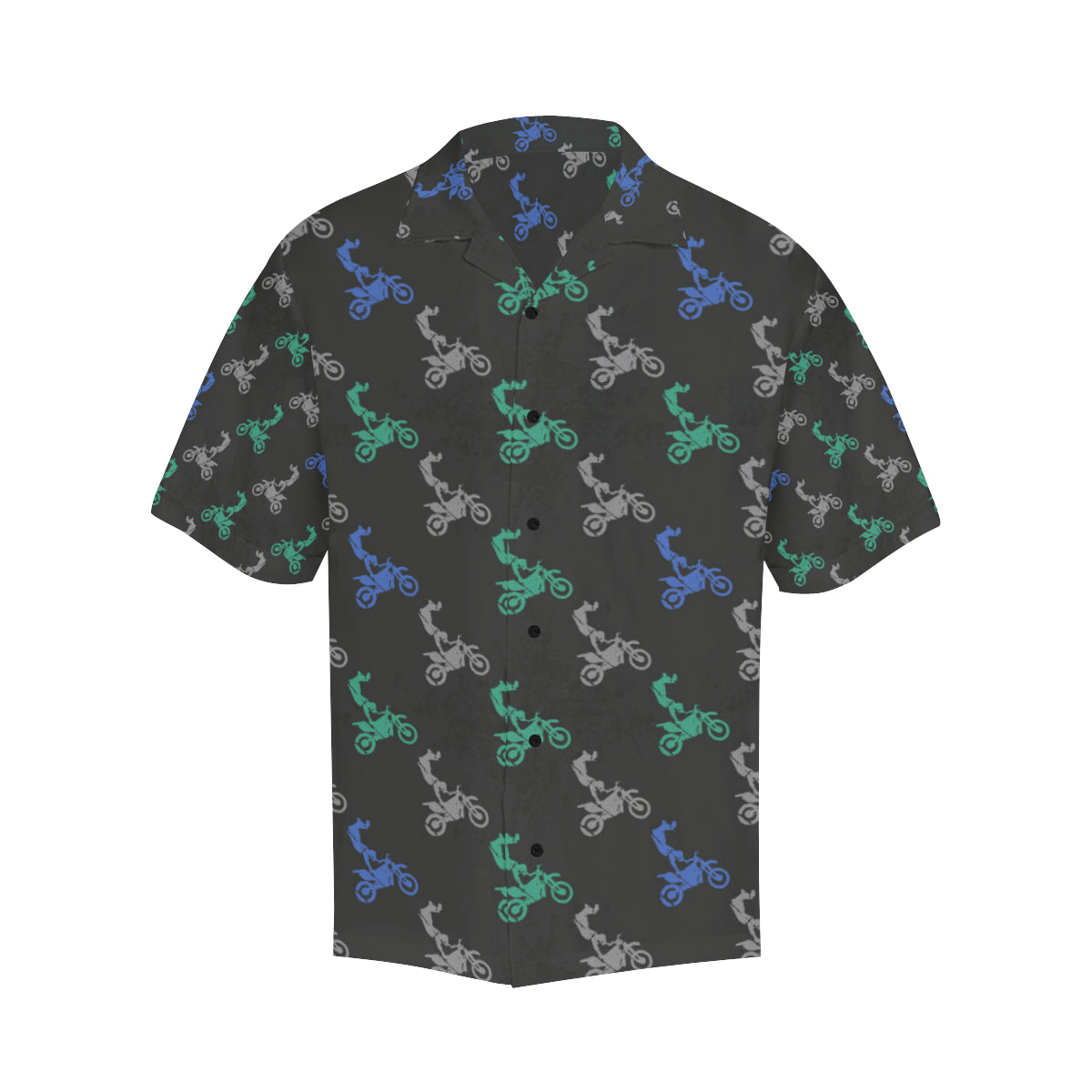 Motocross Pattern Print Design 02 Men's Hawaiian Shirt