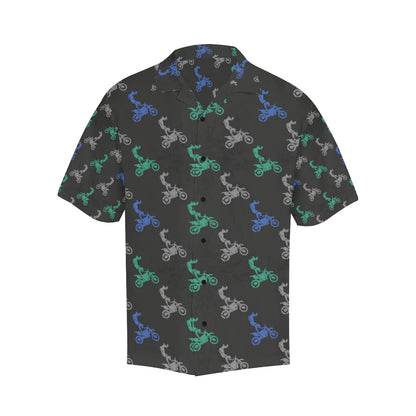 Motocross Pattern Print Design 02 Men's Hawaiian Shirt
