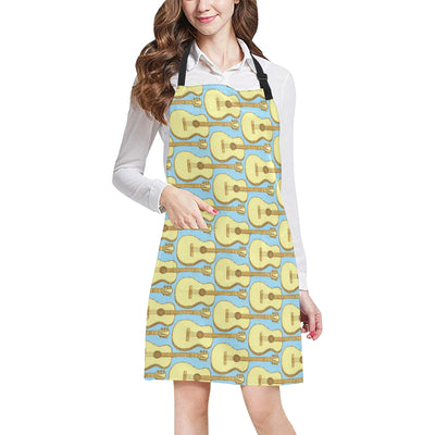 Acoustic Guitar Pattern Print Design 03 Apron with Pocket