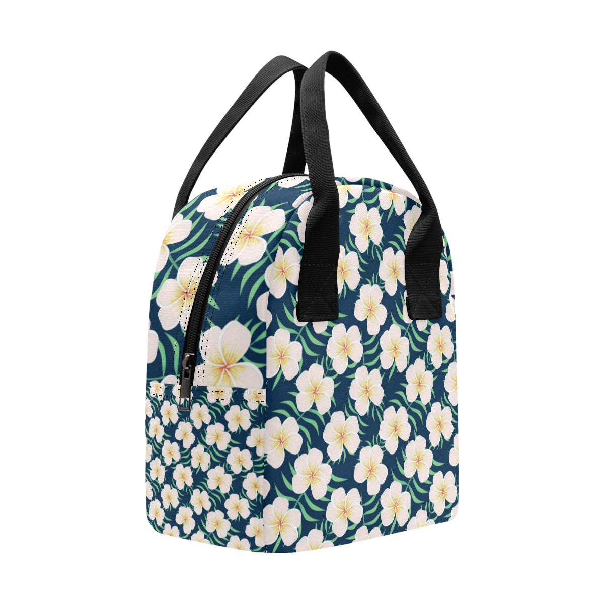 Pink Plumeria Pattern Print Design PM016 Insulated Lunch Bag