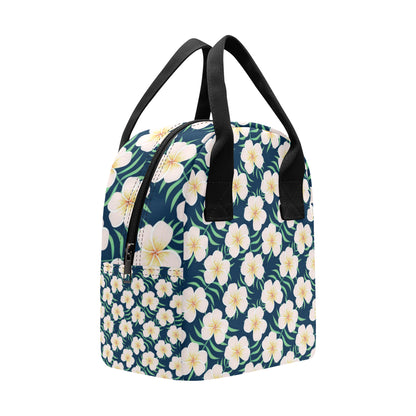 Pink Plumeria Pattern Print Design PM016 Insulated Lunch Bag