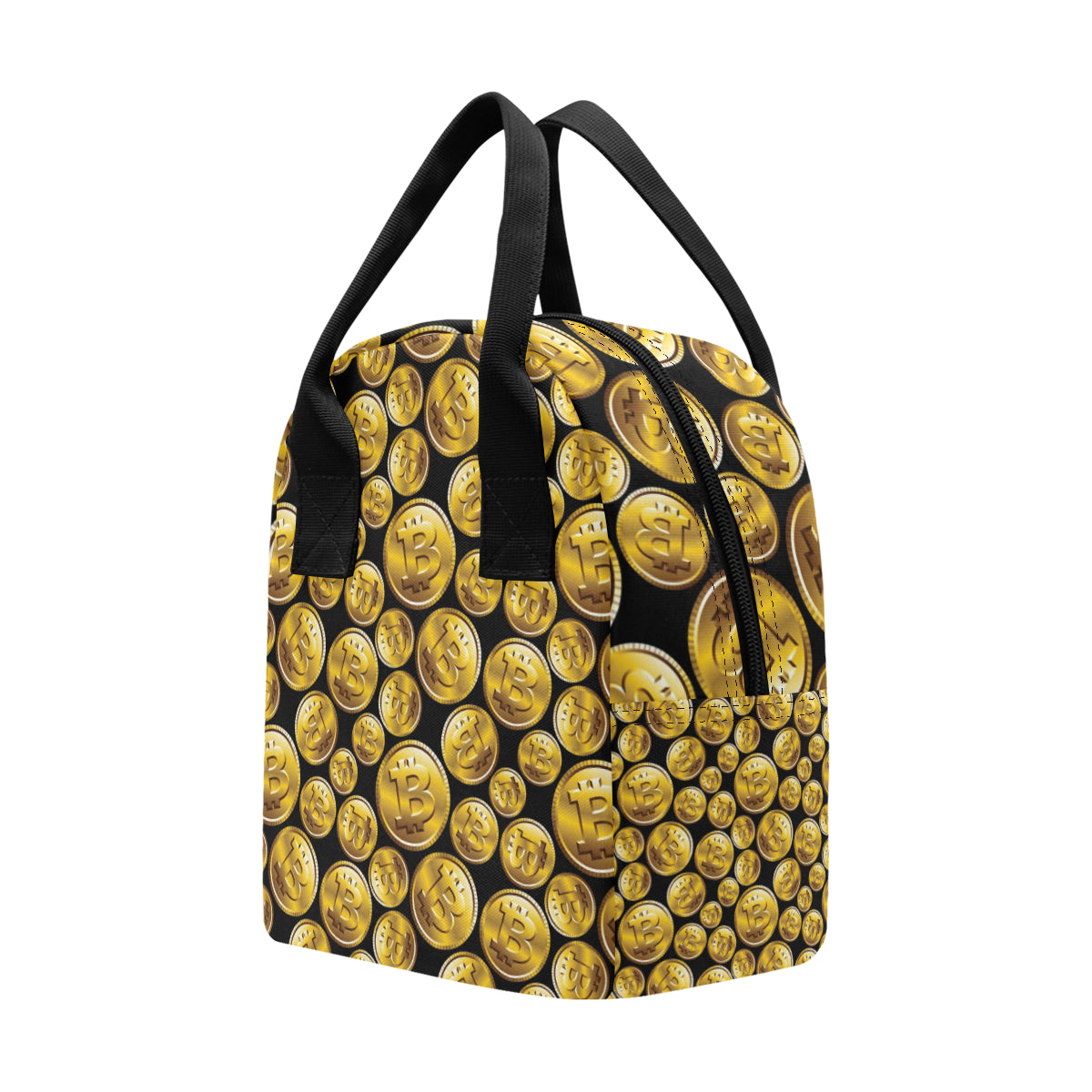 Bitcoin Pattern Print Design DO05 Insulated Lunch Bag