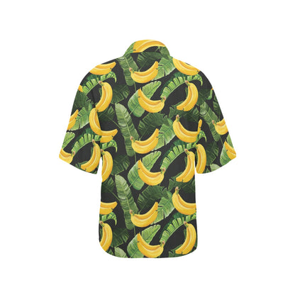 Banana Pattern Print Design BA01 Women's Hawaiian Shirt