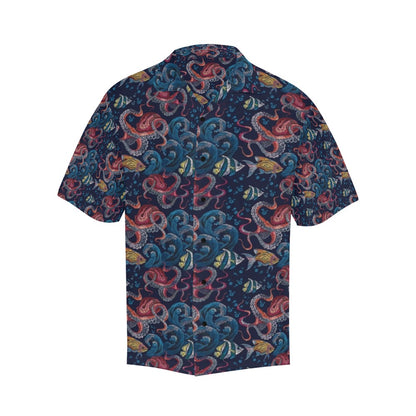 Underwater Giant Squid Print Design LKS302 Men's Hawaiian Shirt