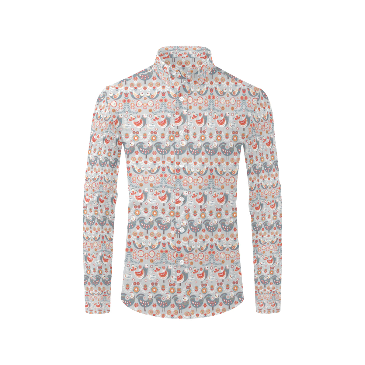 Swedish Nordic Design Print Men's Long Sleeve Shirt