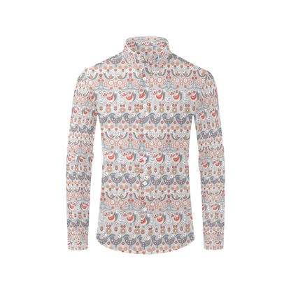 Swedish Nordic Design Print Men's Long Sleeve Shirt