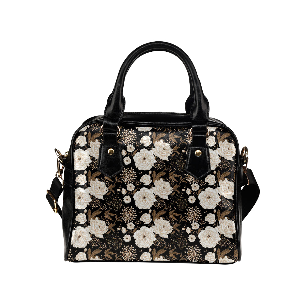 Peony Pattern Print Design A02 Shoulder Handbag