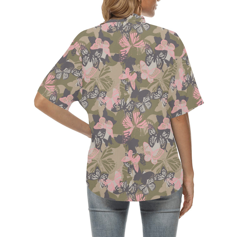 Butterfly camouflage Women's Hawaiian Shirt