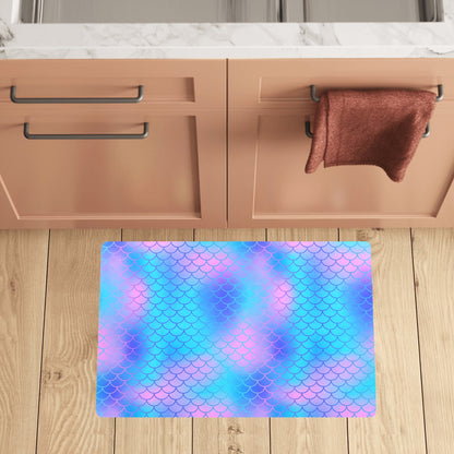 Mermaid Scales Pattern Print Design 04 Kitchen Mat