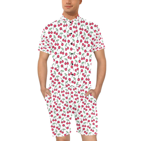 Cherry Pattern Print Design 03 Men's Romper