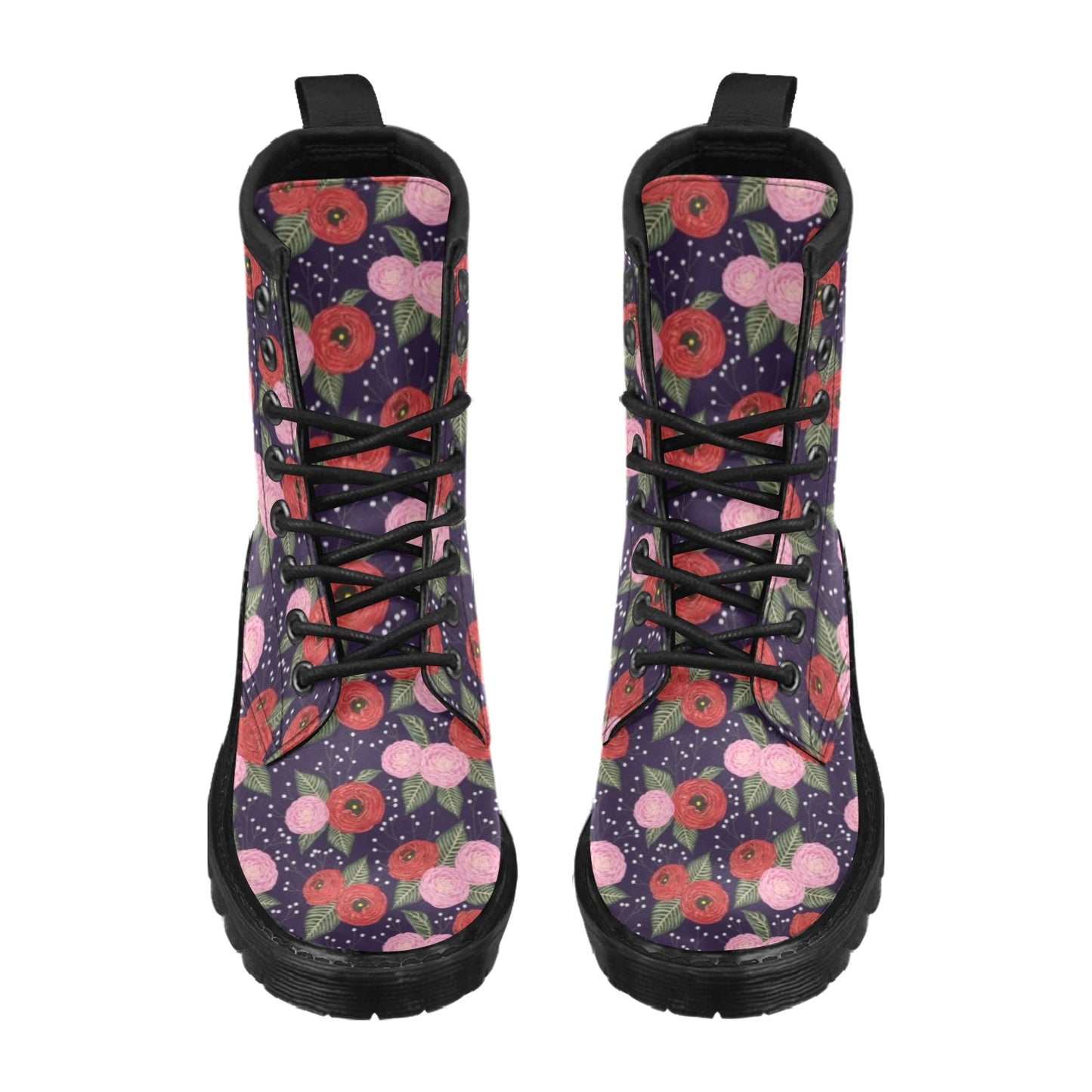 Camellia Pattern Print Design CM02 Women's Boots