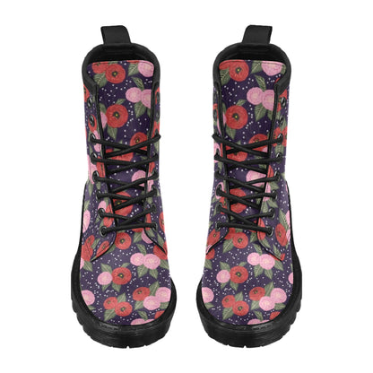 Camellia Pattern Print Design CM02 Women's Boots