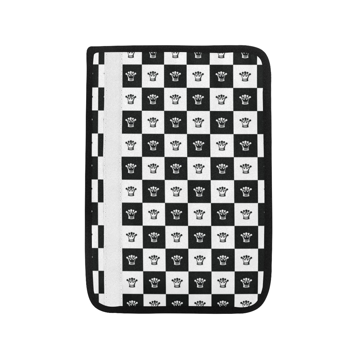 Checkered Flag Crown Pattern Car Seat Belt Cover