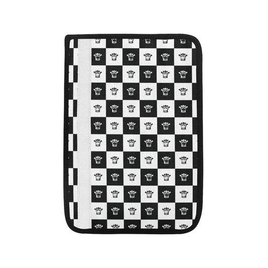 Checkered Flag Crown Pattern Car Seat Belt Cover