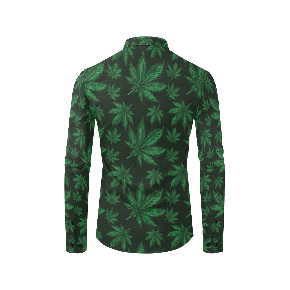 Pot Leaf Pattern Print Design A04 Men's Long Sleeve Shirt