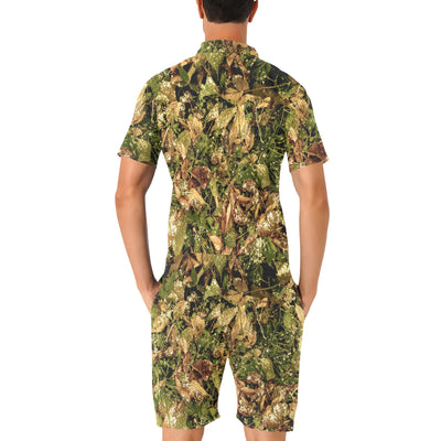 Camo Realistic Tree Forest Texture Print Men's Romper