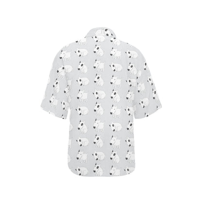Bull Terrier hand draw Print Pattern Women's Hawaiian Shirt