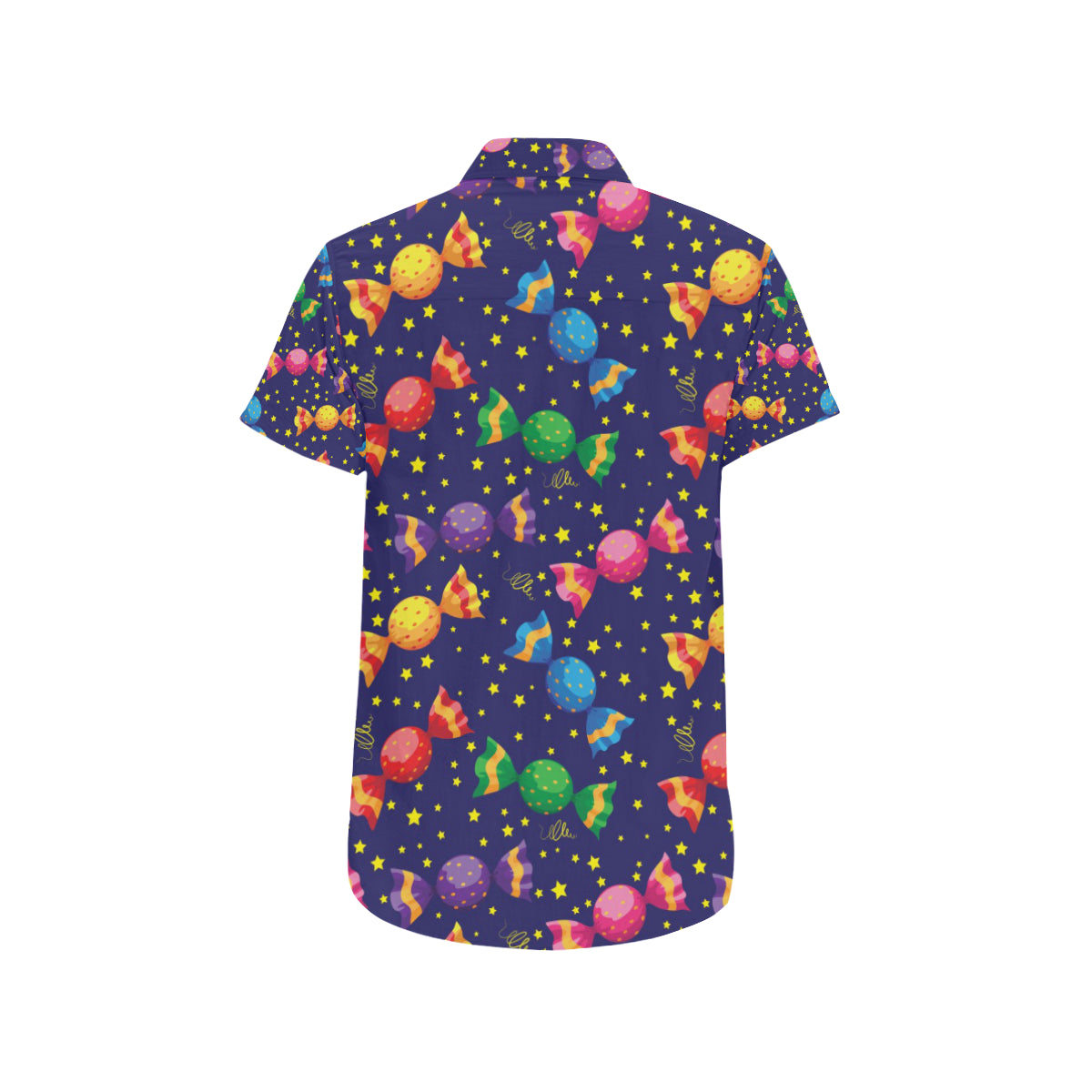 Candy Pattern Print Design CA06 Men's Short Sleeve Button Up Shirt