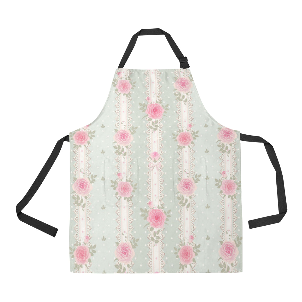 Rose Pattern Print Design RO016 Apron with Pocket