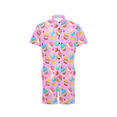 Cupcake Pattern Print Design CP05 Men's Romper