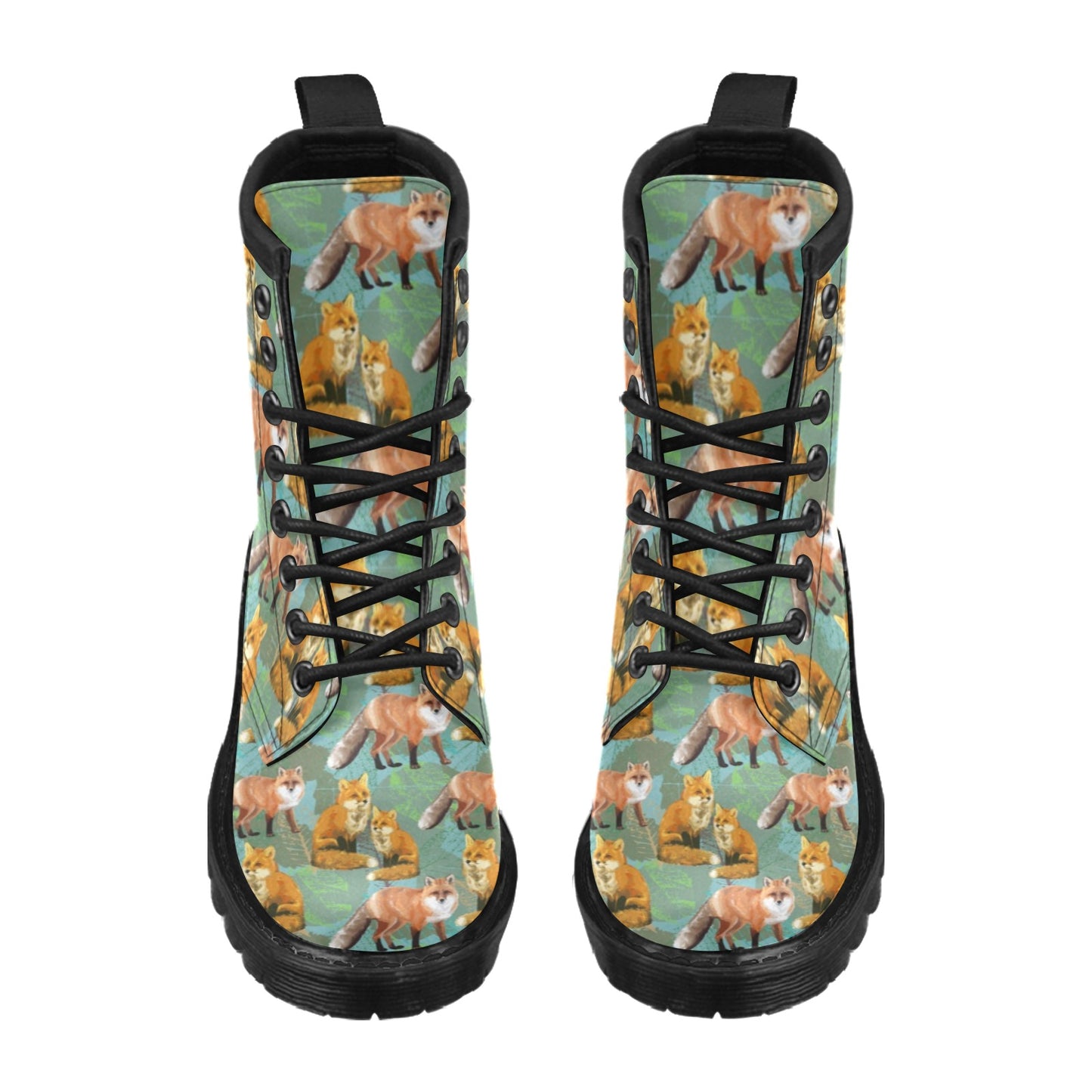 Fox Autumn leaves Themed Women's Boots