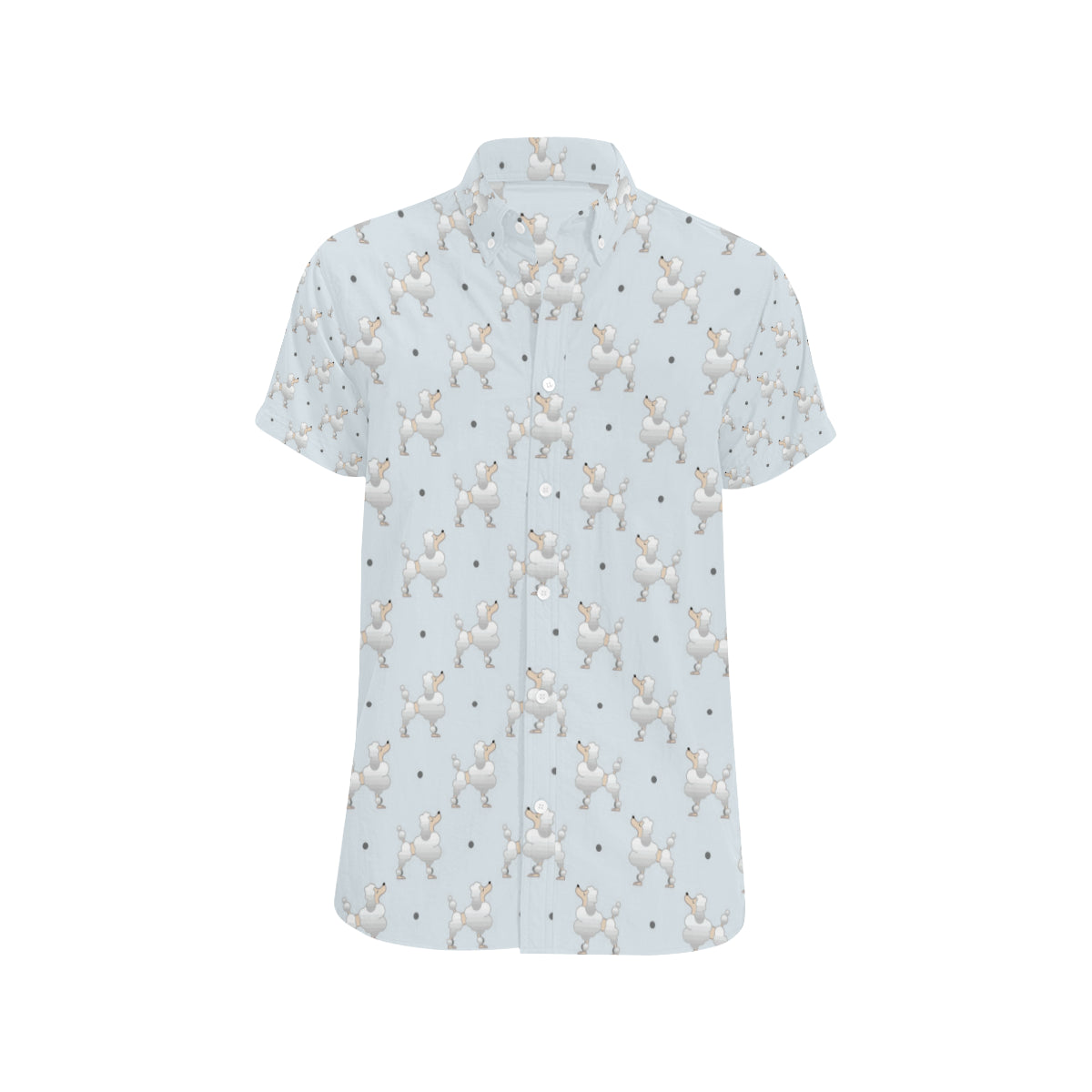 Poodle Pattern Print Design A05 Men's Short Sleeve Button Up Shirt