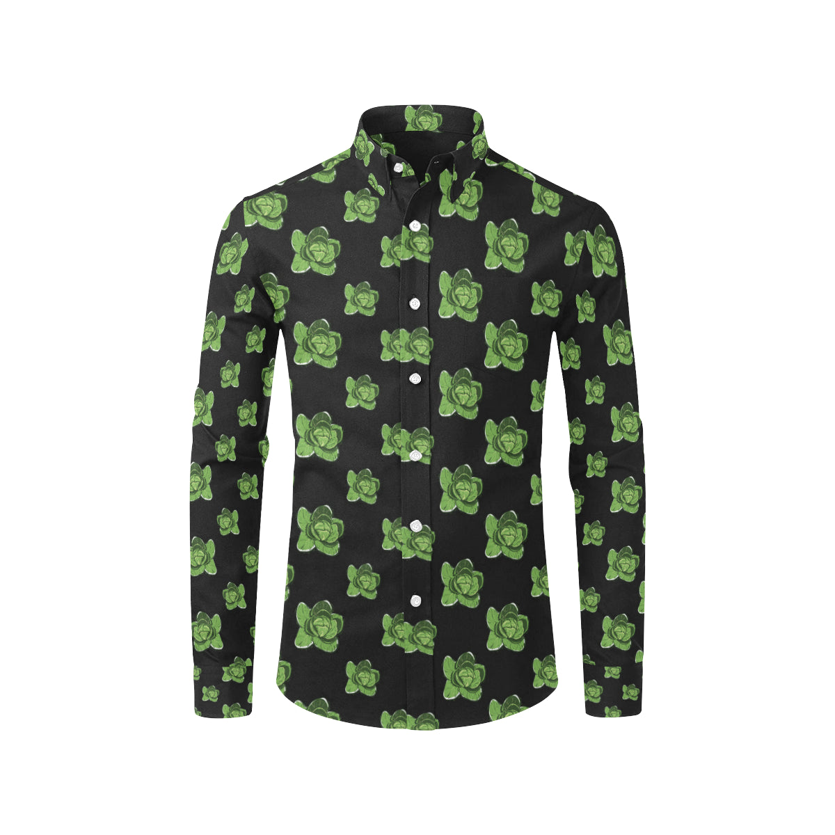 Cabbage Pattern Print Design 03 Men's Long Sleeve Shirt