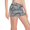 Polynesian Tribal Pattern Yoga Shorts