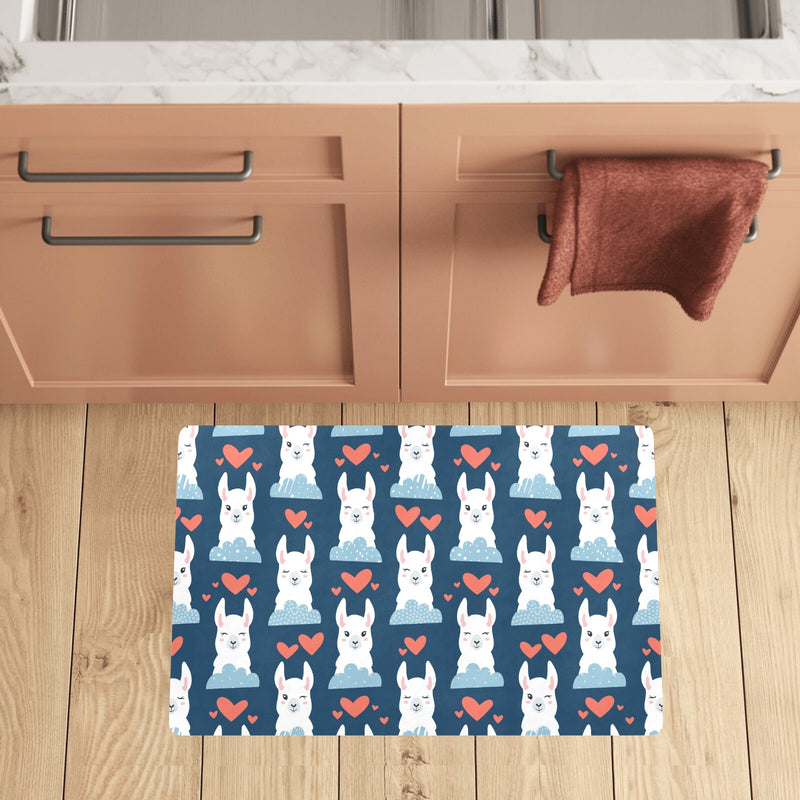 Alpaca Love Pattern Print Design 05 Kitchen Mat