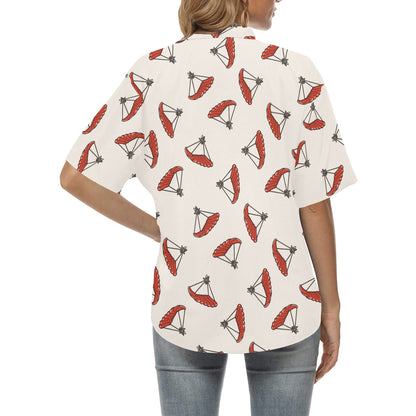 Skydiver Print Design LKS302 Women's Hawaiian Shirt