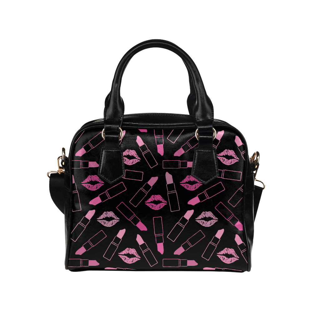 Lipstick Pink Pattern Print Design 01 Shoulder Handbag