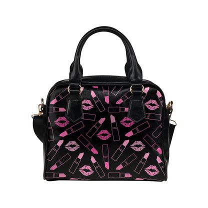 Lipstick Pink Pattern Print Design 01 Shoulder Handbag