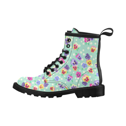 Pansy Pattern Print Design PS08 Women's Boots